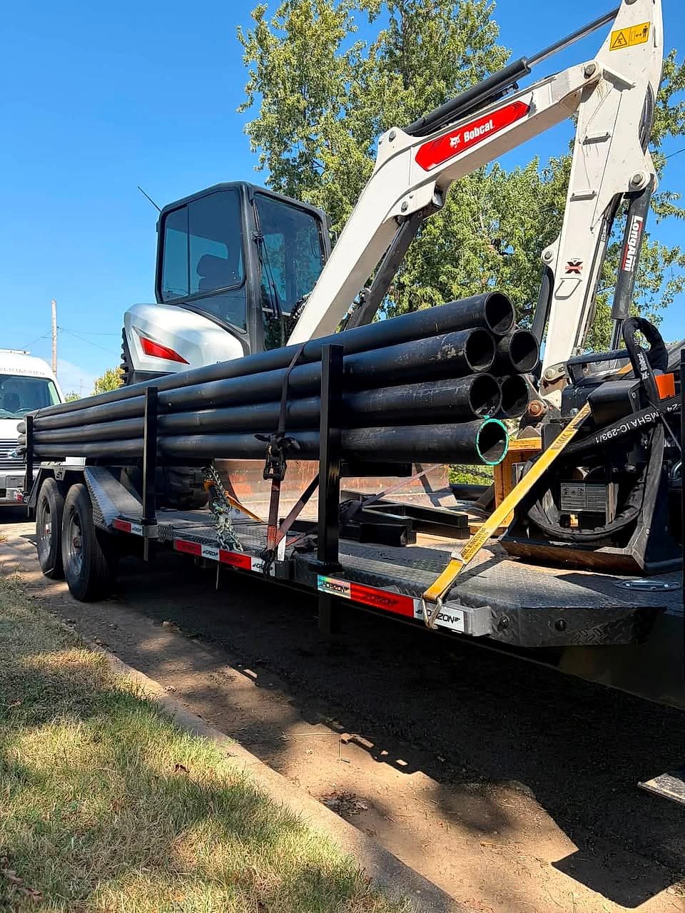 Custom pipe rack built on a trailer
